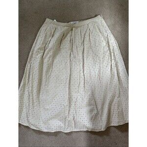 Banana Republic Eyelet Poofy Midi Skirt in Cream Women’s Size 16 NWT